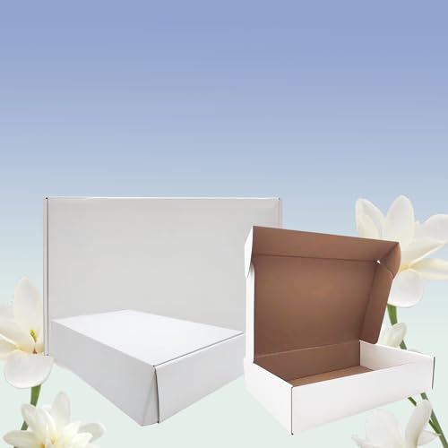 10 x 10 x 2 inch Shipping Boxes Set of 25, White Corrugated Cardboard Box Mailer Boxes for Packaging Small Business Shippi...