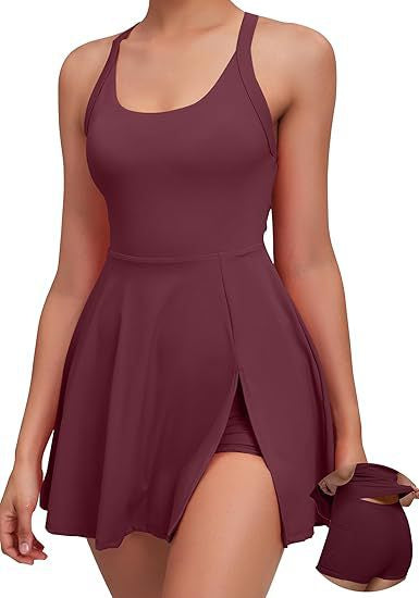 New Nude Feel Halter Beauty Back Exercise Dress Fake Two-piece Anti-exposure