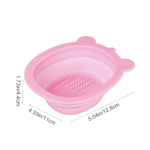 Bear Shaped Foldable Silicone Makeup Brush Cleaner Pad, Portable Brush & Beauty Blender Sponge Cleaning Mat, Soft BPA-Free...