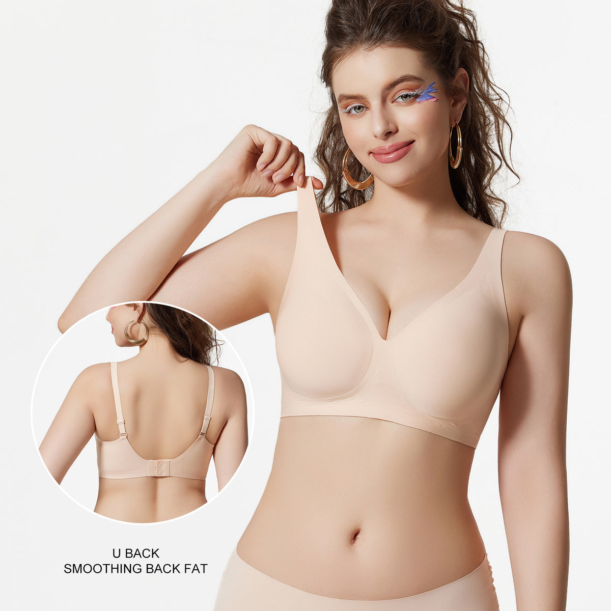 Womens Soft-Cup Shaping Beauty-Boosting Bra