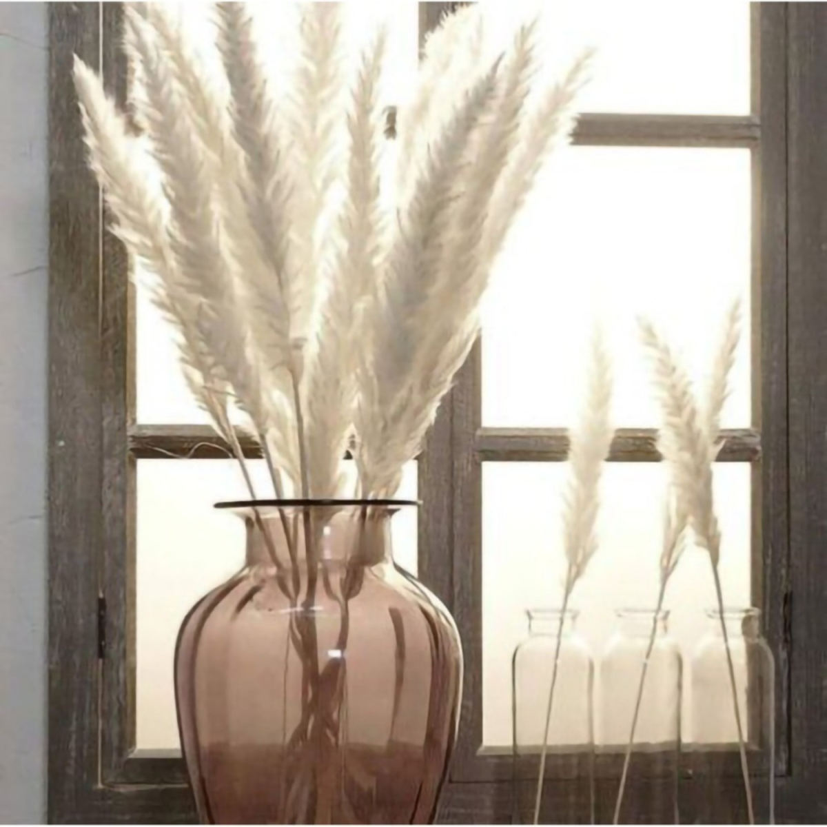 20-Piece White Pampas Grass Decoration Set, Dried Pampas Grass Stalks, Dried Flower Set For Home Decor And Party Accessories
