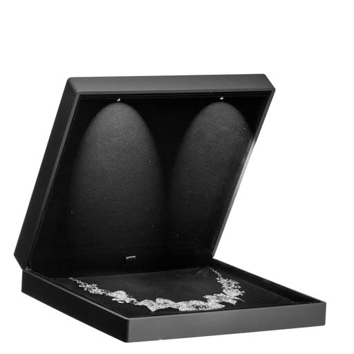 Allure - Large Necklace Box With LED Light, Square Shaped, Elegant Diamond Necklace Case, For Unique Proposal, Engagement ...