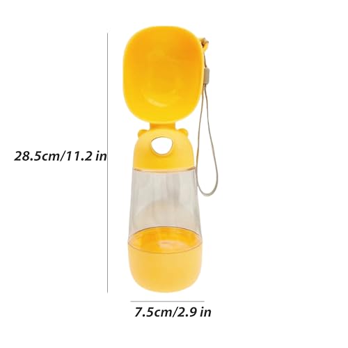 Portable Dog Water Bottle, Leak-Proof pet Water Bottle, 19 oz Large Capacity Outdoor Dog Water Fountain with Food Containe...