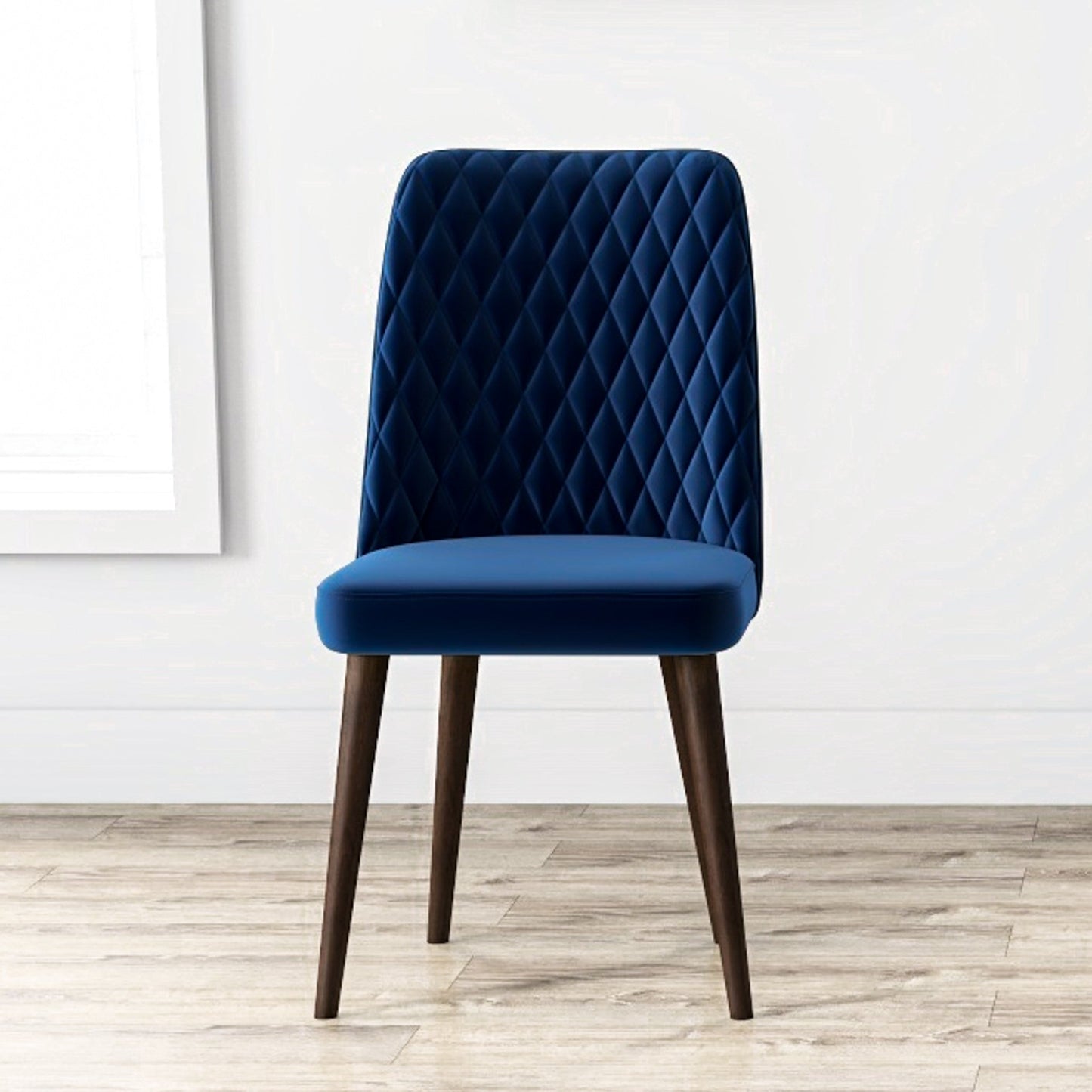 Best Selling Katie Mid-Century Modern Velvet Dining Chair Set Of 2 - Blue, Solid Wood, 20x18x36 Inches Table Chairs For Living Room Bedroom Outdoor Lounge
