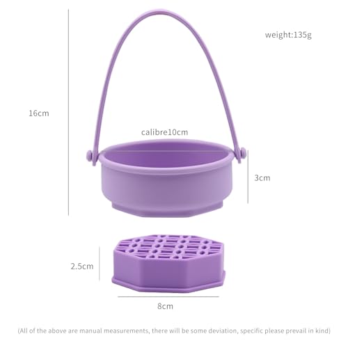 Makeup Brush Cleaning Mat - Makeup Brush Cleaner, Portable Silicone Makeup Brush Cleaner Bowl with Drying Holder (Purple)