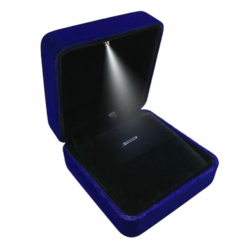 GBYAN Pendant Necklace Box with LED Light, Necklace Gift Box Velvet Jewelry Display Case for Proposal Engagement Wedding a...