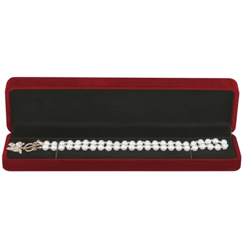 LETURE 2 Pieces Long Velvet Chain Necklace Gift Box Set, Bracelet Storage Case, Jewellry Display Box for Wedding, Engageme...