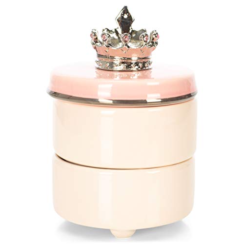 DEMDACO First Tooth and Curl Pink Ceramic Stoneware Children's Stackable Keepsake Box