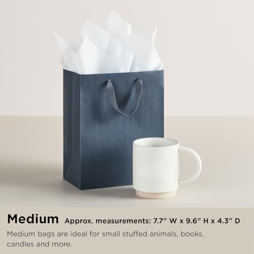 Hallmark 9" Medium Gift Bag with Tissue Paper (Pink Glitter Stripes) for Valentines Day, Birthdays, Baby Showers, Bridal S...