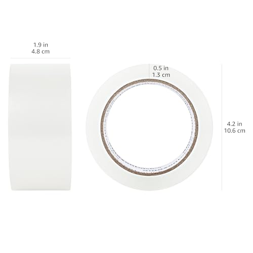 Amazon Basics Strong Plastic Adhesive Packing Tape for Shipping, Sealing Boxes, Moving and Storage, Clear, Low Odor, 1.88 ...