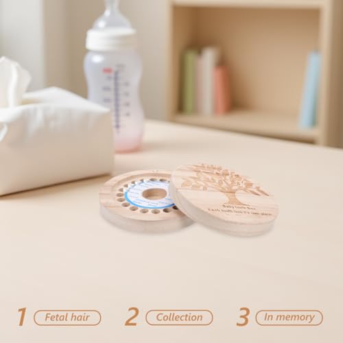 Toddmomy Baby Tooth Box 4.72X4.72X1.37In Wooden Keepsake Storage Case for Newborns Kids Tooth Holder Memory Collection Gift