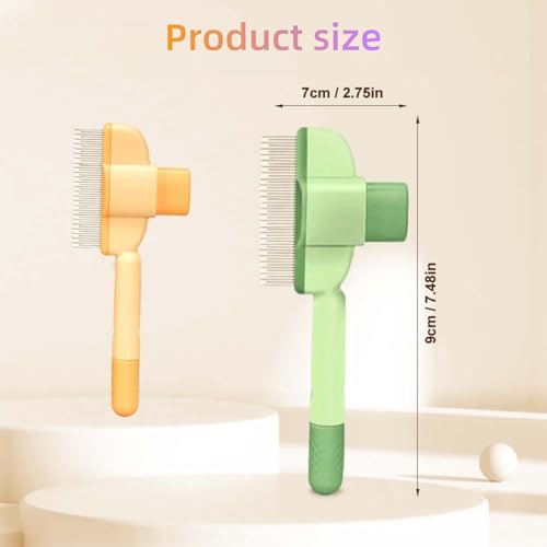 WGICPBZ Zen Brush for Cats & Dogs, Avatore Zenbrush Pet Comb, Self-Cleaning Grooming Brush, Stainless Steel Teeth for Shed...