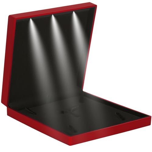 LETURE Large Velvet Jewelry Set Gift Box, Necklace Box With LED Light, Elegant Velvet Gift Box For Bracelet Necklace Earri...