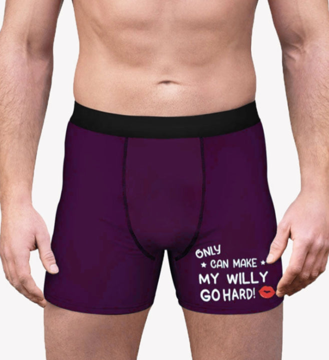 Only Wife Can Make Me Go Hard Personalized Boxer Funny Gift For Him Custom Photo
