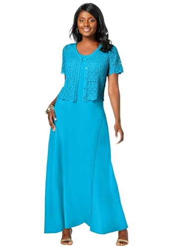 Jessica London Women's Plus Size Stretch Cotton Tank Maxi Dress