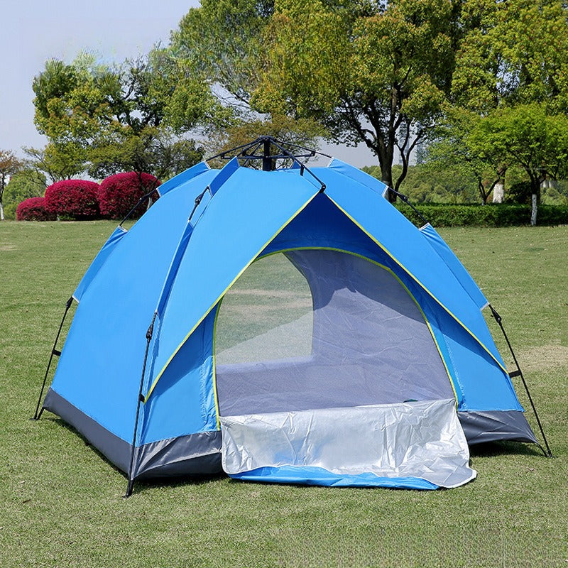 Fully Automatic Folding Outdoor Tent, Instant Setup For Camping & Beach, Double-Layer Thickened Weatherproof Tent For 3-4 People