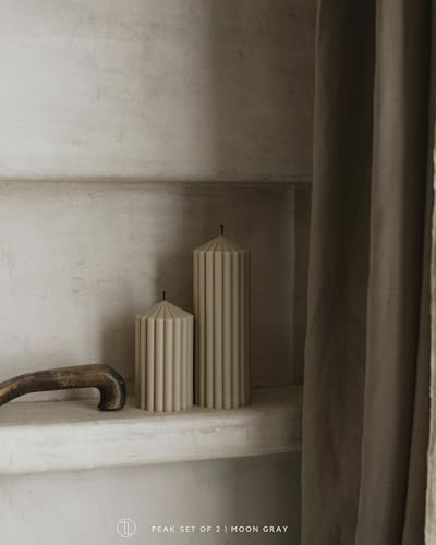 LAWA Ribbed Peak Pillar Candle - Large Beautiful Handmade Pillar Scented Soy Wax Candle Elegant Bubble Aesthetic Candle Ho...