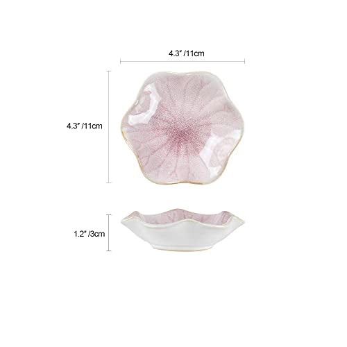 JAMEND CLXP Lotus Leaf Shape Decorative Ring Tray, Small Key Bowl, Ceramic Trinket Tray Jewelry Dish Organizing Necklace E...