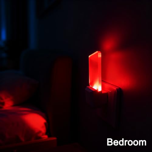 U4GLORY Red Night Lights Plug in 2 Pack, 0.5W Red Light Night Light with Dusk to Dawn Sensor, Auto On/Off LED Night Light ...