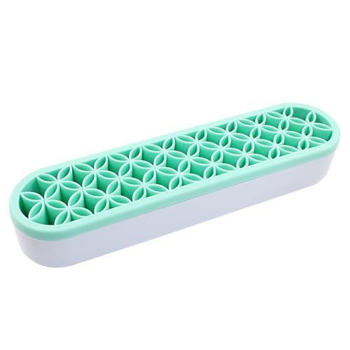 Unlorspy Green Silica gel Makeup Brush Holder Box Multi-Purpose Silica gel Make Up Brush Storage Stand Rectangle Multipurp...