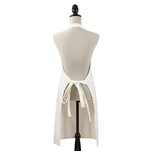 SARO LIFESTYLE Cuisine Apron Collection Classic Denim Apron/2443.W01, Full, White
