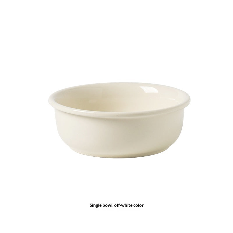 Portable Household Ceramic Pet Bowl With Beveled Edge
