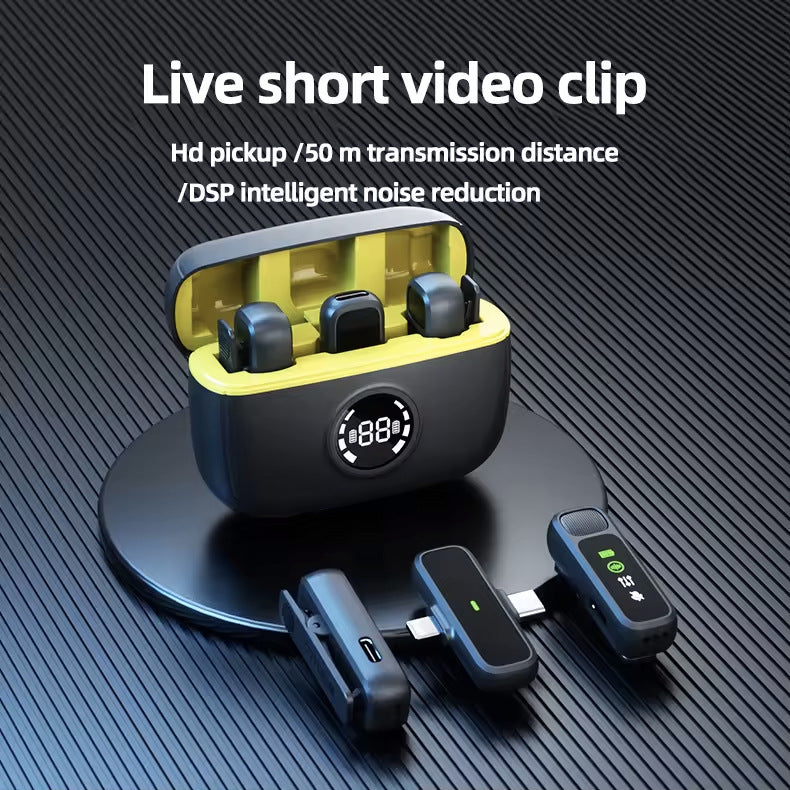 K30 Dual-Port Wireless Lavalier Microphone With Digital Display Supports Two Devices Simultaneously