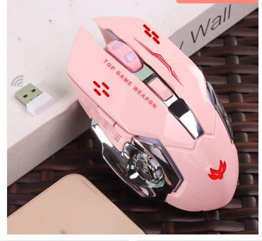 Wireless Charging Mouse Mute Luminous Machinery Mouse