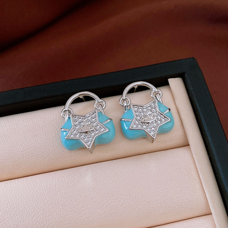 Boutique Style Retro Stud Earrings Female Vintage Zirconia Niche Design Gift