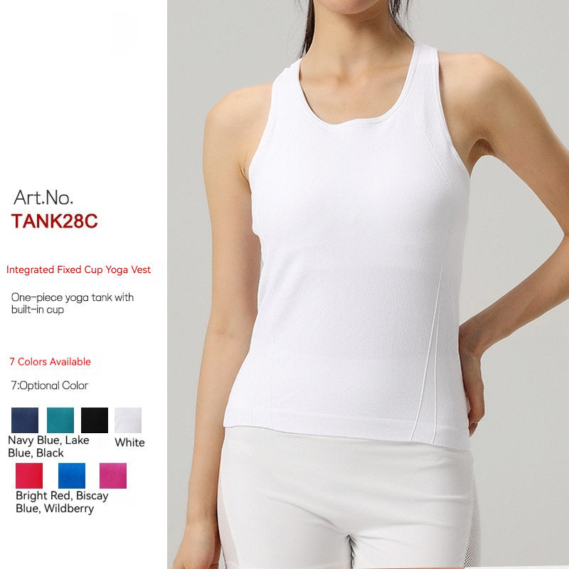 Spring Summer All-in-One Fixed-Cup Outerwear Yoga Base Vest