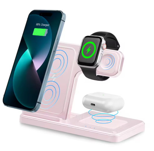 3 In 1 Magnetic Wireless Charger Stand 15W Fast Charging Dock Station Multiple Devices