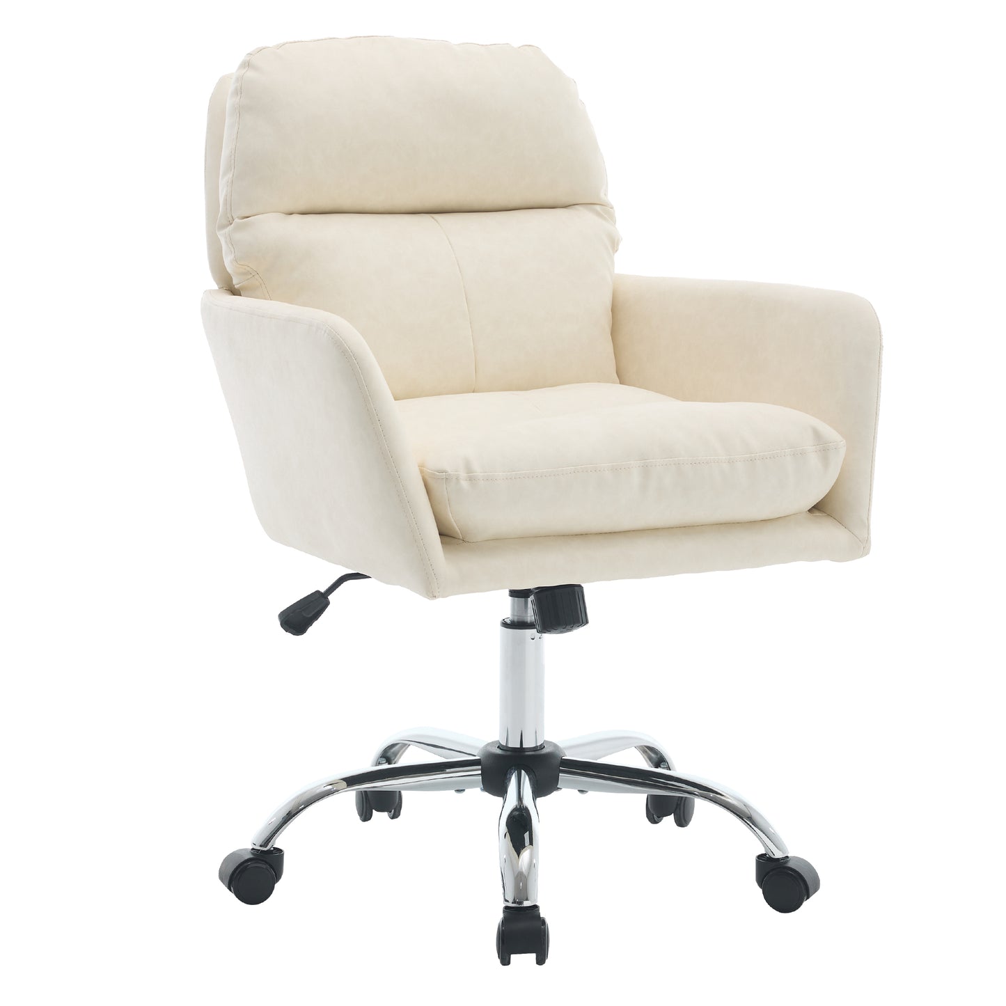 Artificial Leather, PU Leather, Black Base, Adjustable In Height, Suitable For Office, Bedroom, Dressing Table And Other Environments. An Office Chair.white