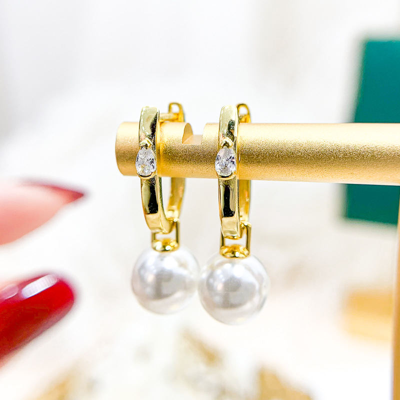 DIY Pearl Accessories Empty Silver Stud Earring Holder Simple Women's Ear Clip