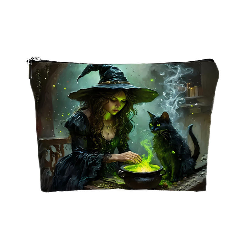 Halloween Witch Gift Canvas Makeup Bag