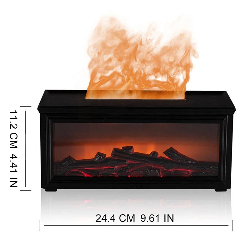 Air Flame Aroma Humidifier 280ml USB 7 Color LED Fireplace Diffuser With Remote Control Essential Oil Tray For Bedroom Room Gift