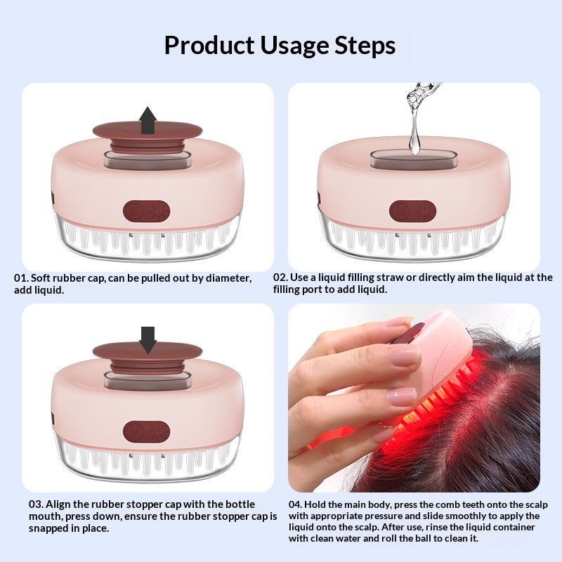 7-Color Light Massage Liquid-Applying For Home Use Scalp Essence Infusion Vibration Hair Care Comb