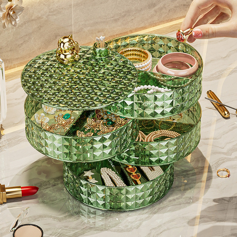 Fruit Plate Makeup Storage Box Student Household Dormitory Rotating Jewelry Organizing Rack