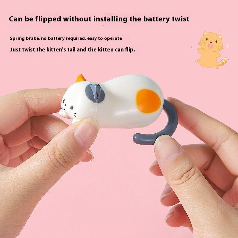 Clockwork Tumbling Kitten Manual Winding Children's Educational Toys