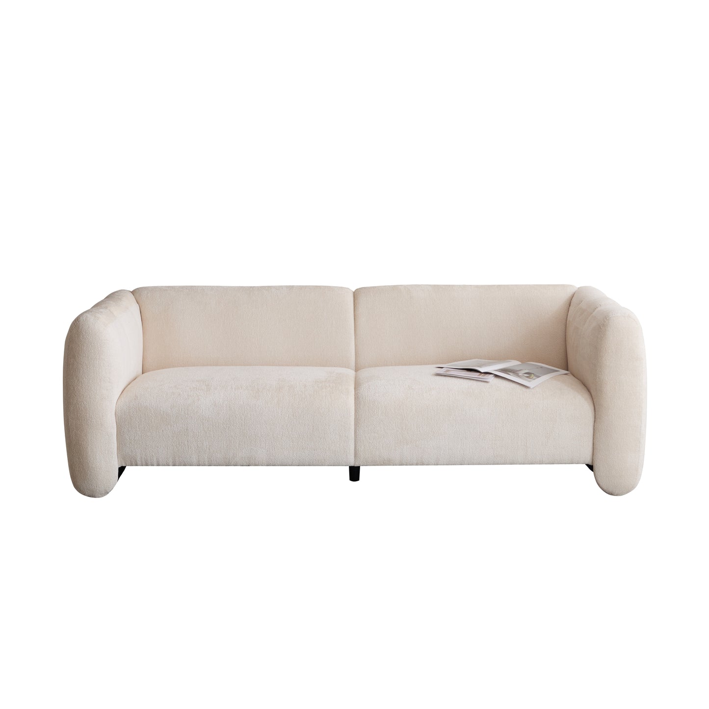 Tonson 83 3-Seater Boucle Sofa,Wave Design, Living Rooms,Bedrooms,Apartment Office,BEIGE