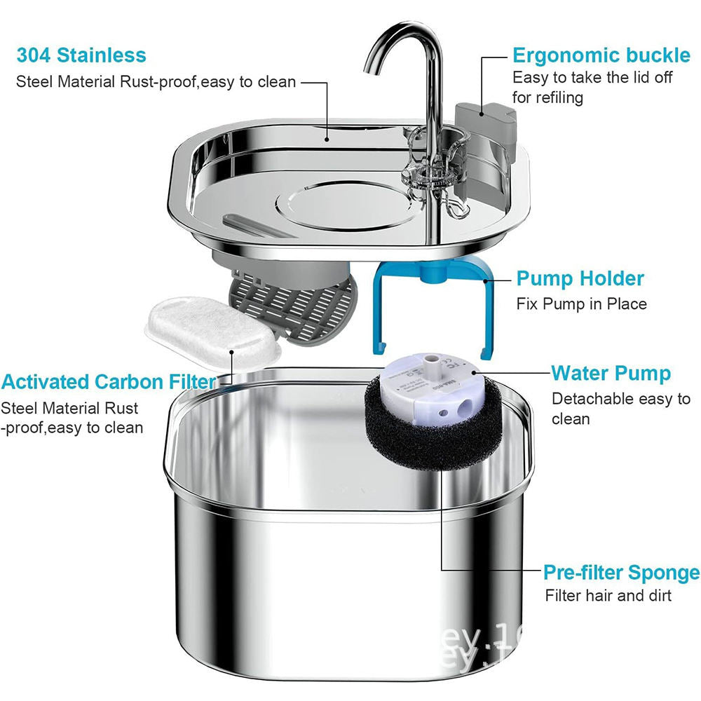 3.2L Stainless Steel Faucet Pet Water Dispenser