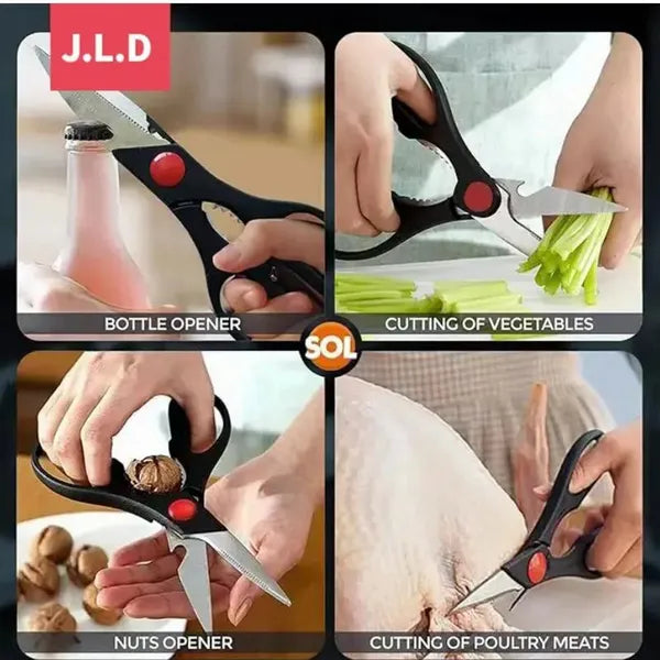Food Scissors, Sharp Scissors With Nutcrackers, Bottle Opener, Can Opener, Vegetable Cutting Scissors, Chopping Scissors, Multi-Purpose Utensil Gadgets - USPS Shipping, Pickup Supported