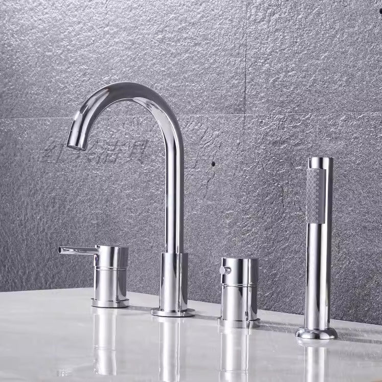 Copper Split-Body Vertical Four-Hole Bathtub Faucet