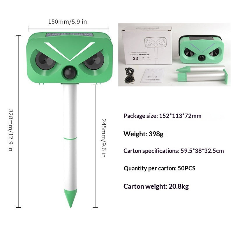 Ultrasonic Dog Repeller Charging Voice Solar Bird Repeller