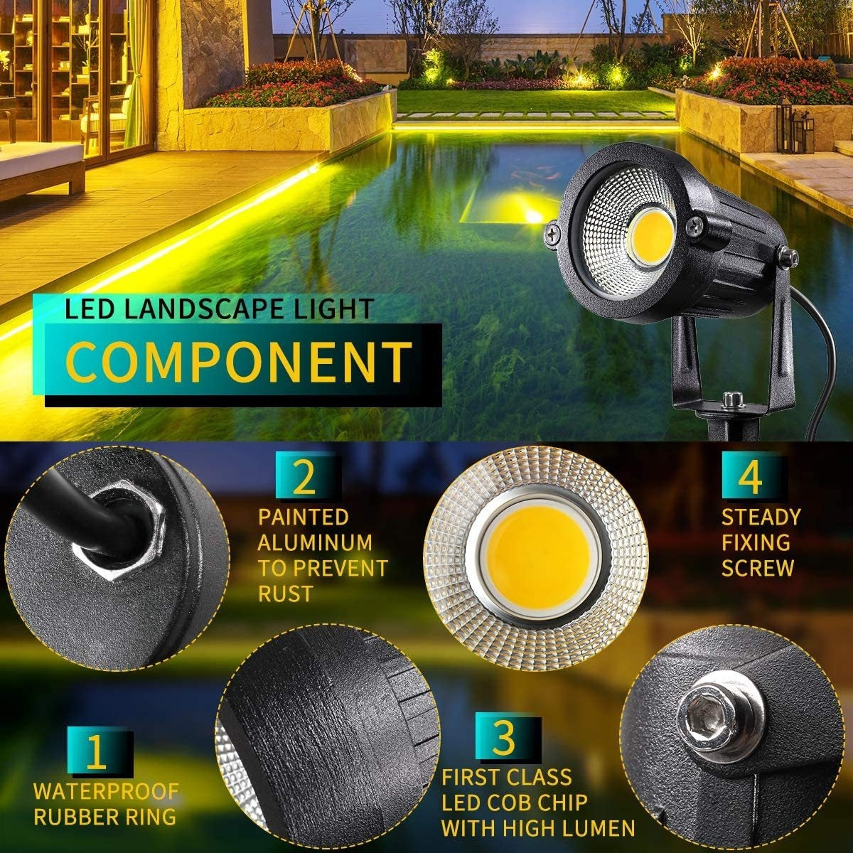 COB Lawn Lamp 5W Outdoor Waterproof Spotlight For Courtyards And Landscapes