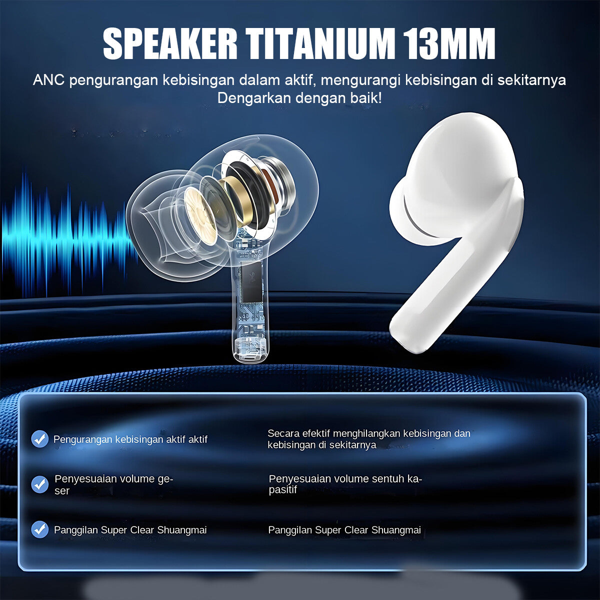 TWS Smart LCD Touch Screen Bluetooth 5.4 Headset Wireless Headphones Earbuds UK