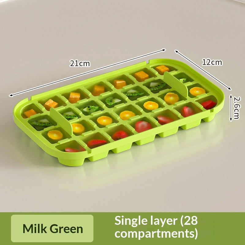 Household Food-Grade Double-Layer Press-Style Large-Capacity Ice Cube Tray With Lid