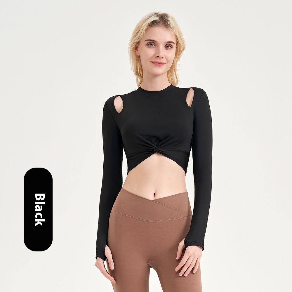 Autumn And Winter U-shaped Backless Yoga Clothes Long-sleeved Top