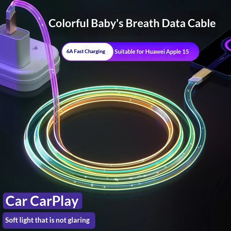 6A Starry Sky Glowing Car Charging Data Cable
