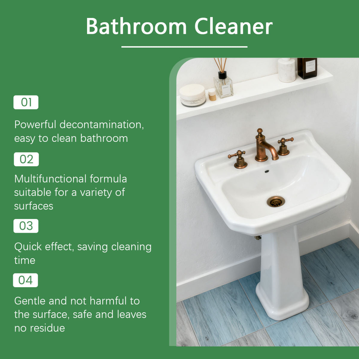 JAKEHOE Bathroom Cleaner - Home Use, Cleans Bathroom Floors And Tiles, Convenient Care For Stains And Scale.