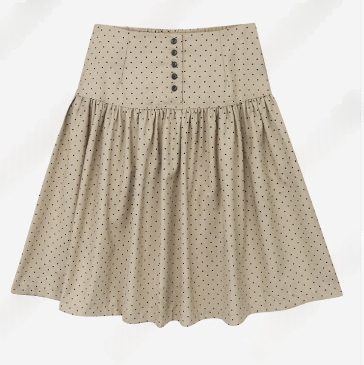 Korean-style Sweet And Versatile Polka-dot Age-reducing Skirt